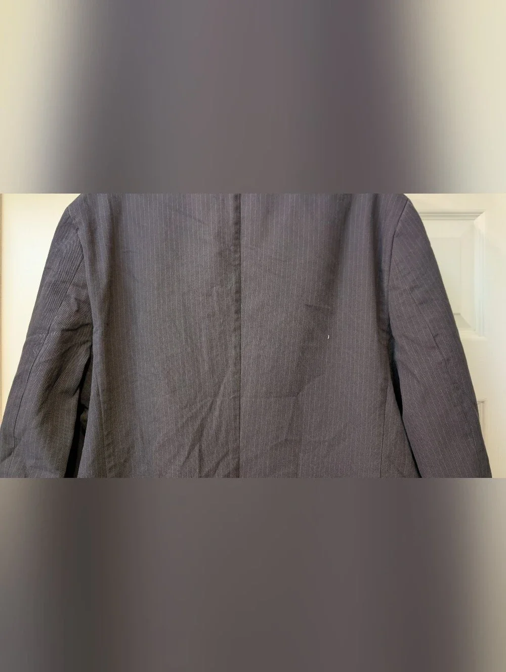Banana Republic Gray Pinstripe Blazer Jacket 44R 100% Cotton
